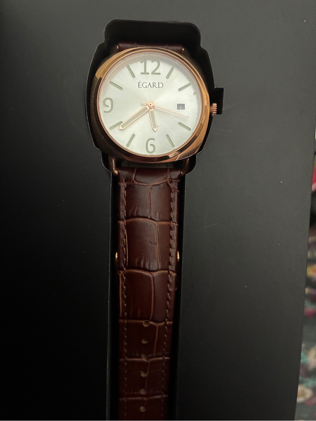 Gard Women's Rose Gold Case Brown Leather Strap Watch